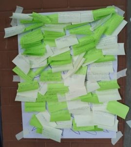 Post-it des enfants du Comité Aviseur de Saint-Louis (Sénégal) lors d’une session de bilan/évaluation du processus de recherche collaborative.